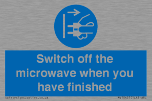 Switch off the microwave when you have finished